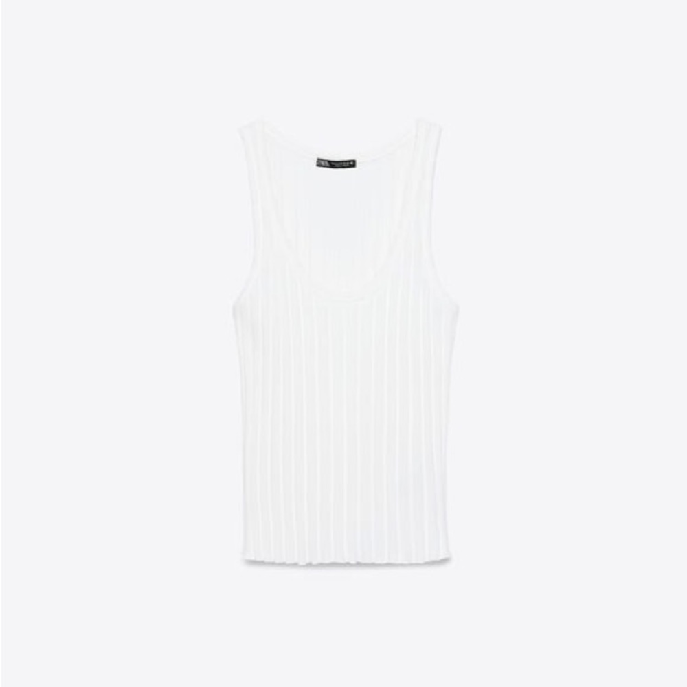 Zara white ribbed tank size xs